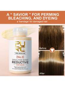 Mặt nạ tóc giảm liên kết disulfide PURC-3 Agent, làm mềm phục hồi tóc khô xơ, chăm sóc tóc mềm mượt dạng kem dầu nướng - trắng - Xem 1