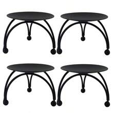 柱形烛台，铁制烛台，烛台，柱形蜡烛烛台，黑色烛台托盘，适用于派对、婚宴桌和家居装饰 - 多色 - 查看 2