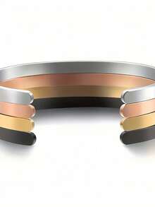 1pc Multi-Color Optional Personalized Letter Carved Stainless Steel Bracelet Brushed Matte Bracelet Simple Casual Style Creative Gift For Women