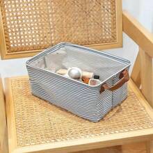 1 pièce Boîte de rangement en tissu avec motif géométrique. Panier de rangement pour articles de bureau, livres, CD, produits de rangement pour la maison et la salle de bain. Décoration d'automne, retour à l'école.