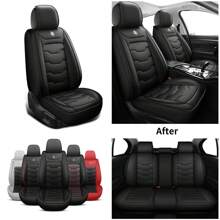 New PU Leather Car Seat Cover, Breathable And Waterproof Artificial Leather Car Seat Cover, Suitable For 5-Seater Car SUV Small Pickup 5-Seater Sedan, 5-Seater Car Protective Seat Cover For All Seasons (5 Colors Optional)