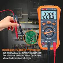 NJTY NJTY S18D Digital Multimeter, 6000 Counts, AUTO Range, True , Digital Electrician Tools, Temperature Measurement, Voltmeter Tester, Current Resistance, On-Off Diode, Resistance, Capacitance, NCV Function, (Battery Not Included)