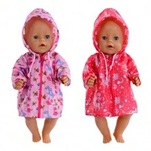 Delicate Craftsmanship Raincoat For 18-Inch Dolls, Fits 14-18inch Newborn Dolls,One-Piece Outfit (Doll Not Included)