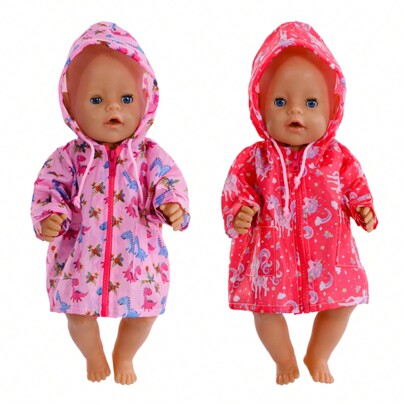 Delicate Craftsmanship Raincoat For 18-Inch Dolls, Fits 14-18inch Newborn Dolls,One-Piece Outfit (Doll Not Included)