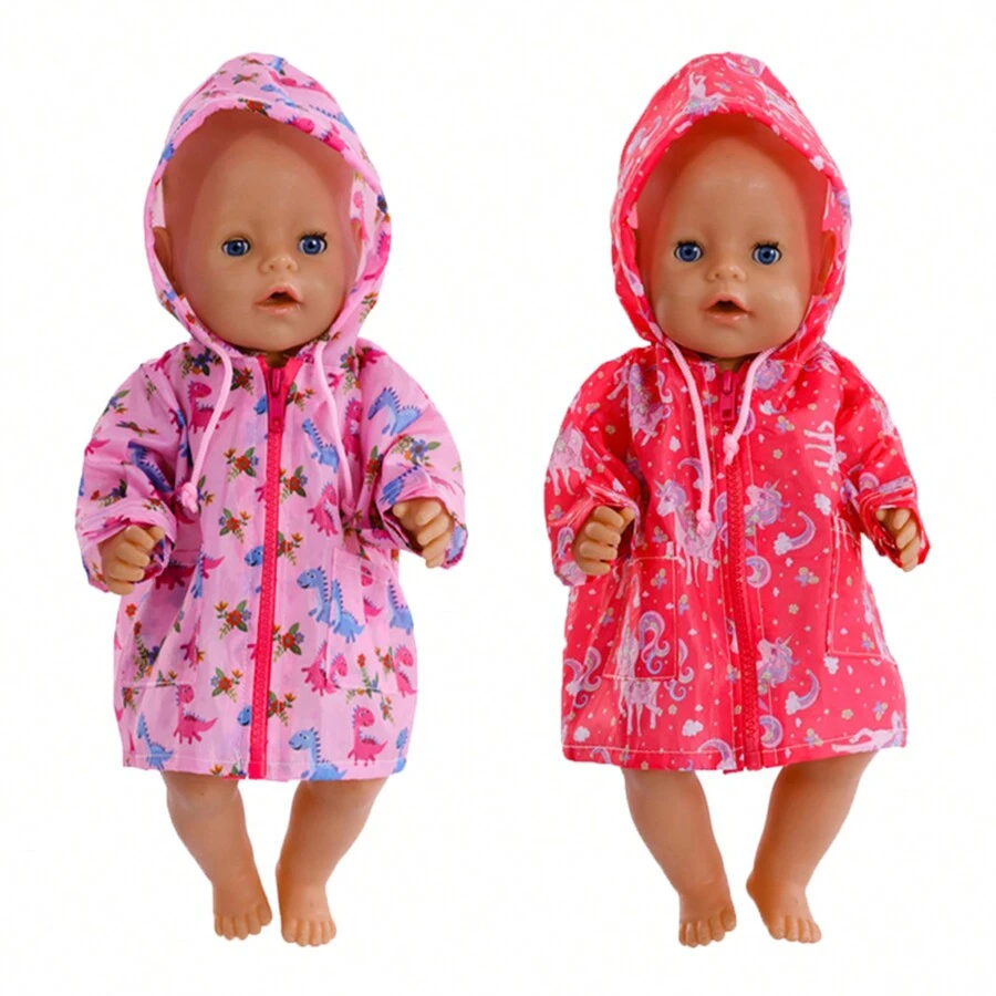 Delicate Craftsmanship Raincoat For 18-Inch Dolls, Fits 14-18inch Newborn Dolls,One-Piece Outfit (Doll Not Included)