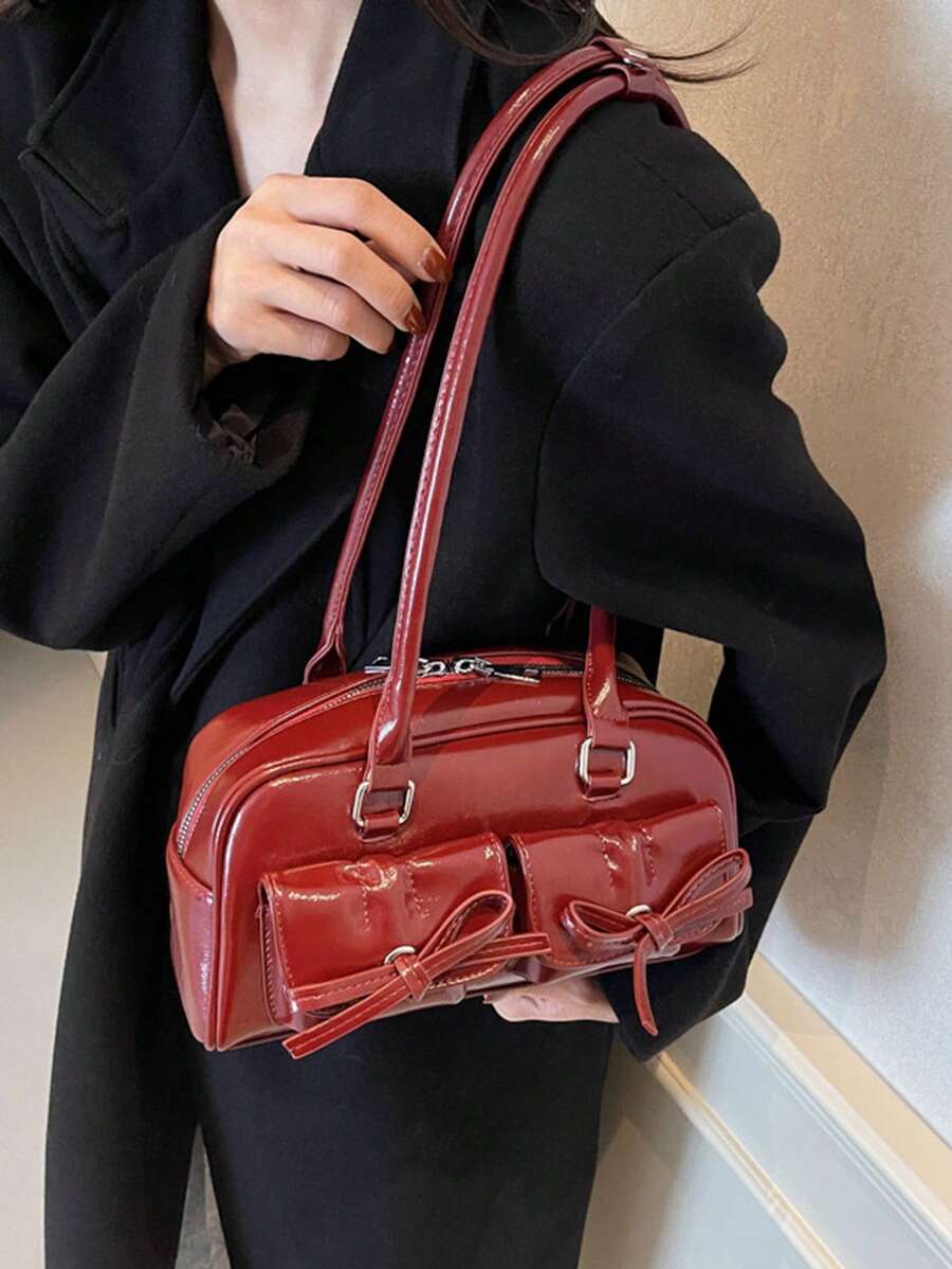 女士大容量手提包带多个口袋，时尚腋下包，适合通勤、音乐节、派对、送礼（不含额外配件）