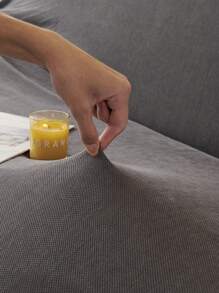 1 bucată 4 sezoane husă de pernă de scaun extensibilă din catifea universală, husă de protecție anti-alunecare simplă pentru canapea, pătură de canapea cu acoperire completă, rezistentă la praf și la murdărie, lavabilă la mașină, rezistență la culoare, decorațiuni interioare, acceptă animalele de companie, potrivită pentru dormitor, Birou, Sufragerie - Gri inchis - Vizualizare 8