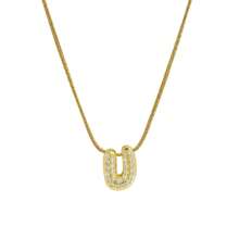 26pcs English Letter Pendant Necklace, Stainless Steel Curb Chain, Fashion Accessory