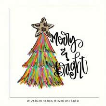 1 件鲜艳的“Merry & Bright”PVC 熨烫转印补丁，可用于 T 恤、运动衫、牛仔裤、连帽衫、背包、夹克、包、枕头和复古棒球帽上的 DIY 定制 - 易于粘贴、耐用且可清洗 - 非常适合圣诞节手工制作和送礼 - 彩色 - 查看 2