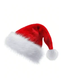 1顶圣诞帽，圣诞老人帽，成人款红色男女通用双层加厚天鹅绒圣诞帽，保暖舒适，适合新年节日派对。迷你装饰圣诞帽，可放置刀叉等餐具。最佳生日礼物，家居装饰，圣诞装饰，房间装饰，冬季圣诞装饰，家居圣诞礼物，圣诞装饰