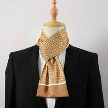 Elegant Men's Fashion Floral Print Scarf, Soft Faux Silk Neckerchief, Perfect Gift For Business/Formal Occasions, Spring/Autumn - Multicolor - View 23