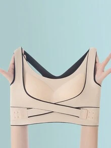 2pcs Sports Bra Front Adjustable Buckle Wireless Padded Comfy Gym Yoga Underwear Breathable Workout Fitness Top Low Intensity Women - Multicolor - View 8