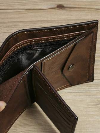 1st Herr Vertikal Enfärgad Mynt Lämplig För Daglig Användning För Herr Plånbok Plånbok Plånbok Liten Plånbok Herr Plånbok Läder