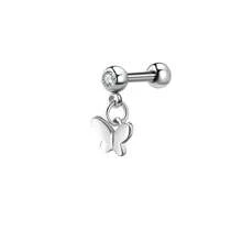 1 件 16G 316 不锈钢耳钉方晶锆石耳洞耳钉耳屏软骨杠铃耳环耳轮海螺身体穿孔首饰适合女性女孩 - 銀色 - 查看 33