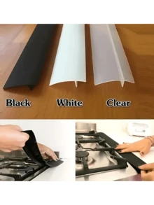 1 件 Forlivese 厨房硅胶盖，防油密封胶带厨房硅胶炉灶盖，易清洁耐热宽长间隙填充物，密封柜台、炉灶、烤箱、洗衣机和烘干机之间的溢出物（21 英寸，黑色） - 彩色 - 查看 6