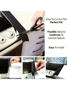 1 件 Forlivese 厨房硅胶盖，防油密封胶带厨房硅胶炉灶盖，易清洁耐热宽长间隙填充物，密封柜台、炉灶、烤箱、洗衣机和烘干机之间的溢出物（21 英寸，黑色） - 彩色 - 查看 7