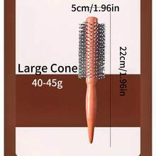 新款造型发刷，男女通用木质滚筒刷，沙龙专业卷发圆刷，发型梳，锥形滚筒刷 - 彩色 - 查看 8