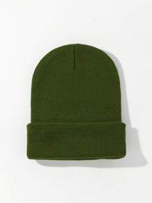 1pc Ladies' Solid Color Fashionable Simple Knit Hat, Beanies Hat Winter Fall - Multicolor - View 18