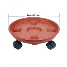 Carrito/soporte de plástico resistente para macetas de plantas con ruedas, soporte grande para macetas de flores de jardín, color rojo