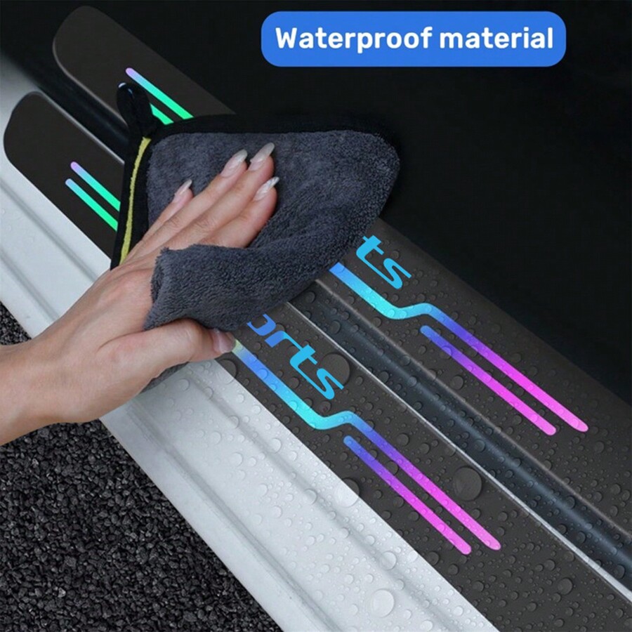 Laser Door Entry Guard Stickers Car Door Sill Protector Colorful Car