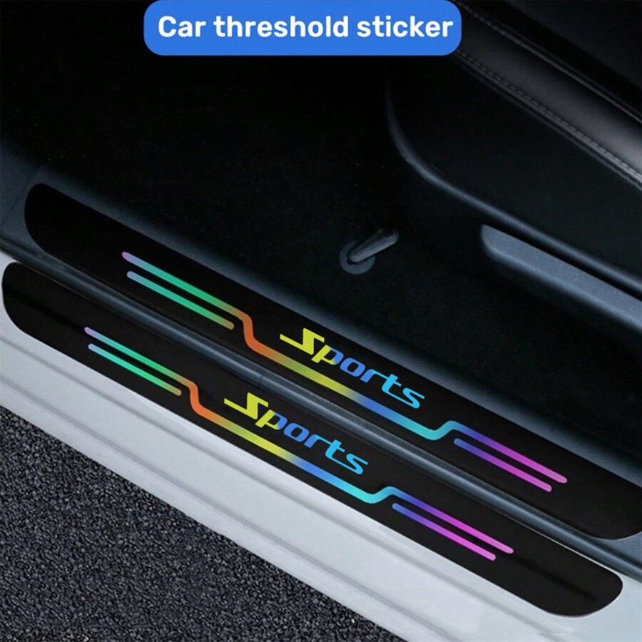 Laser Door Entry Guard Stickers Car Door Sill Protector Colorful Car