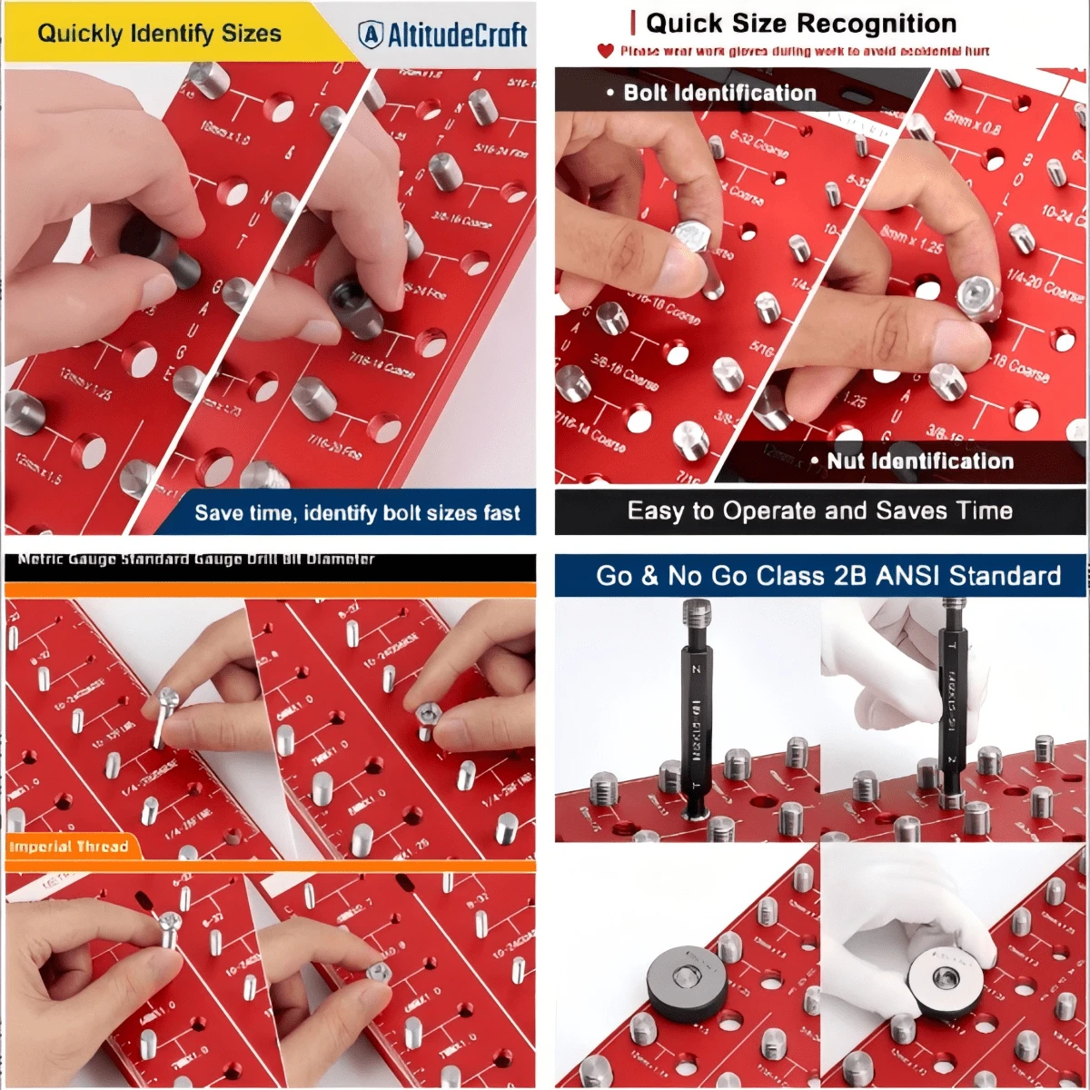 Thread Checker: Nut And Bolt Thread Identifier Gauge - Set For Metric ...