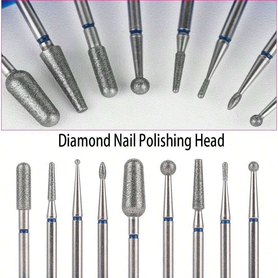 1 đầu đánh bóng móng tay, mũi khoan móng tay, cọ vệ sinh đánh bóng móng tay, dung dịch tẩy móng chân cho gel acrylic, dụng cụ đánh bóng móng tay, dụng cụ làm móng chân nghệ thuật - Nhiều màu - Xem 1