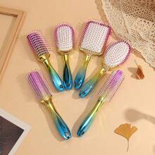1 pieza Peine con Cámara de Aire de Degradado Tricolor, Cepillo de Pelo Ombre Degradado con Enchapado - Multicolor - Ver 11
