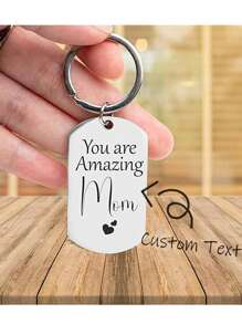 Stainless Steel Customizable Letter Keychain,Engraved, Stainless,Colorful,Cute,Adorable,Funny,Kawaii,Y2K,Stylish,Unisex,Casual,Custom,Personalized,Unique,Customized,Ideal Gifts For Him,Ideal Gifts For Her,Her,Boyfriend,Girlfriend,Family,Friends,Children