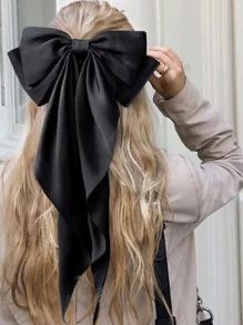 3/1 件装女童丝缎蝴蝶结发夹，大号蝴蝶结长丝带可爱发饰，蝴蝶装饰时尚金属发夹