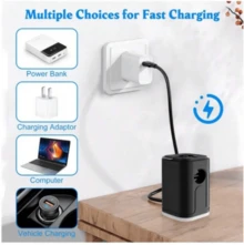 Portable Mini Air Pump Rechargeable Camping For Air Bed Mattress And Kayak USB - 黑色 - 查看 10