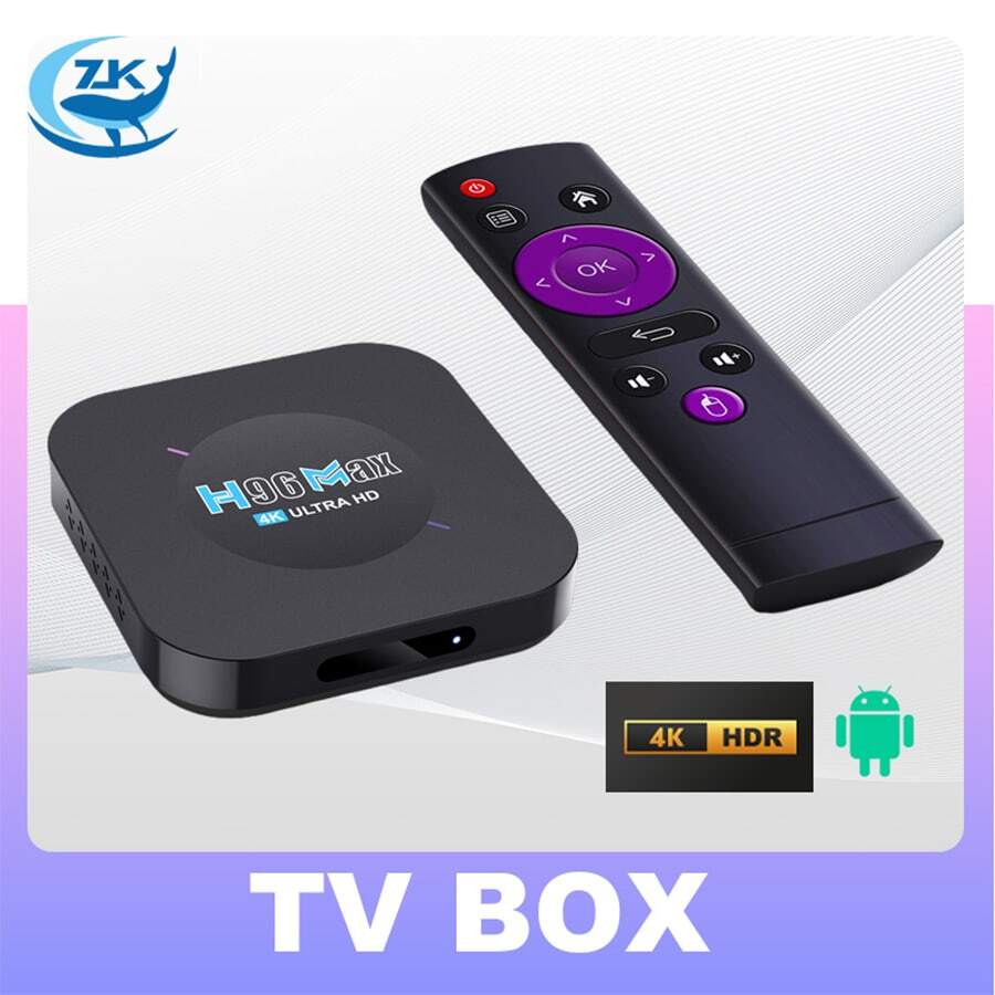 H96 Max M5 Remote Control Smart TV BOX Android 11 Rockchip 3318 4K 3D Video Media Player Set Top Box EU - Black - View 1