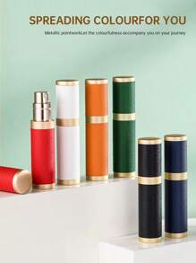 1 件 5ml 时尚可填充香水旅行雾化器，古龙水喷雾器瓶，便携式豪华迷你皮革香水喷雾器，适合约会、办公室、旅行、运动、骑自行车 - 彩色 - 查看 2