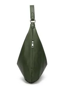 Vintage Tote Bag For Women, New Arrival, Large Capacity, Shoulder & Top Handle, Soft Leather, Underarm Style, Versatile For Commute , Green - Green - View 6