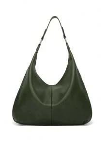 Vintage Tote Bag For Women, New Arrival, Large Capacity, Shoulder & Top Handle, Soft Leather, Underarm Style, Versatile For Commute , Green - Green - View 5