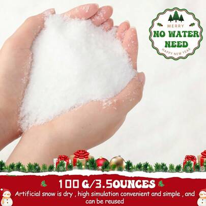Artificial Snowflakes Snow For Christmas Tree Decoration, Holiday Decor, Mini Winter Landscape Display, Winter Party Supplies