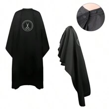 1 pièce Cape de barbier - Cape de coupe de cheveux professionnelle grande taille avec fermeture à pression, cape de coupe de cheveux unisexe adulte noire ; cape de salon pour hommes, cape de coiffure hydrofuge, robe de styliste, outils capillaires, produits capillaires et accessoires pour salon de coiffure, essentiels de voyage, retour à l'école, essentiels de voyage pour les fêtes, accessoires capillaires pour femmes