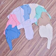 Long Sleeve Baby Bodysuit In Cotton, Plain Colors, 3 Sizes - 淺粉色 - 查看 1