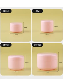 Set de 5 tarros de crema, tarros cosméticos recargables de 20g/30g/50g de plástico blanco con tapa de cúpula, tarro vacío para crema facial, bálsamo labial, loción, para viajes y almacenamiento y dosificación de cosméticos, accesorios portátiles de almacenamiento