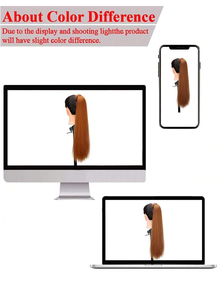 Ponytail Synthetic Hair Extensions With Rubber Band 22inch Long Yaki