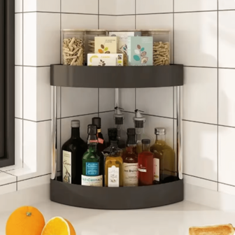 Estante Esquinero De Cocina De Doble Capa, Estante De Almacenamiento Triangular