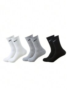 2 قطعة/3 قطع/5 قطع/10 قطع جوارب طاقم أسود وأبيض ورمادي للجنسين، جوارب بأسلوب بسيط متناسق مع جميع المناسبات لجميع الفصول، خريف - متعدد الألوان - مشاهدة 15