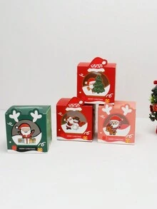 5pcs/10pcs Christmas Gift Box With Window, Party Christmas Apple Box, Candy Box, Cookie Box, Dessert Packaging Box Christmas Christmas DecorChristmas Decorations Christmas Bags Christmas Gifts