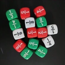 6 viên xúc xắc phân số màu ngẫu nhiên, đạo cụ trò chơi giải trí trong nhà và ngoài trời, hoàn hảo cho việc học ở trường và tại nhà - Nhiều màu - Xem 4