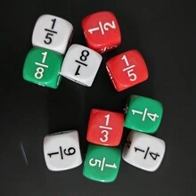 6 viên xúc xắc phân số màu ngẫu nhiên, đạo cụ trò chơi giải trí trong nhà và ngoài trời, hoàn hảo cho việc học ở trường và tại nhà - Nhiều màu - Xem 5