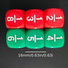 6 viên xúc xắc phân số màu ngẫu nhiên, đạo cụ trò chơi giải trí trong nhà và ngoài trời, hoàn hảo cho việc học ở trường và tại nhà - Nhiều màu - Xem 2
