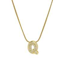 26pcs English Letter Pendant Necklace, Stainless Steel Curb Chain, Fashion Accessory
