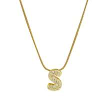 26pcs English Letter Pendant Necklace, Stainless Steel Curb Chain, Fashion Accessory
