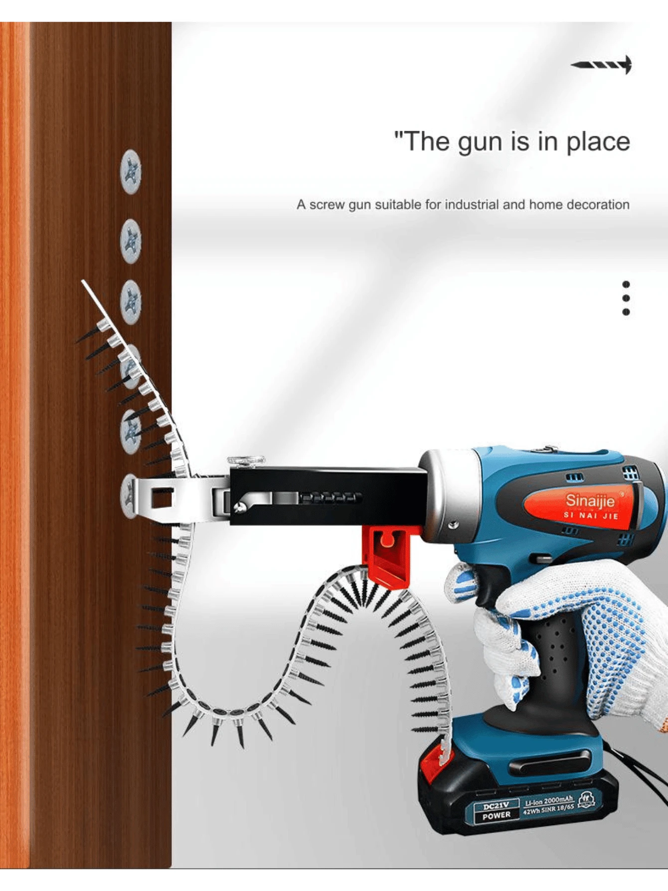 Adaptador de pistola clavadora automática para cadena, kit de