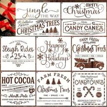 Mẫu đồ thủ công bằng gỗ tự làm cho Giáng sinh - Mẫu tái sử dụng của Giáng sinh vui vẻ, cây kẹo và cây thông Noel - A - Xem 7